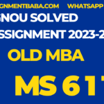 MS 611 solved assignment 2023-24